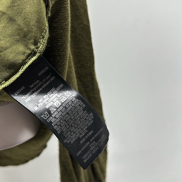 Ted Baker Taytiee Sweater Top Ruffle Frill Bib High Neck Silk Front Green US 6 8 - Picture 7 of 10